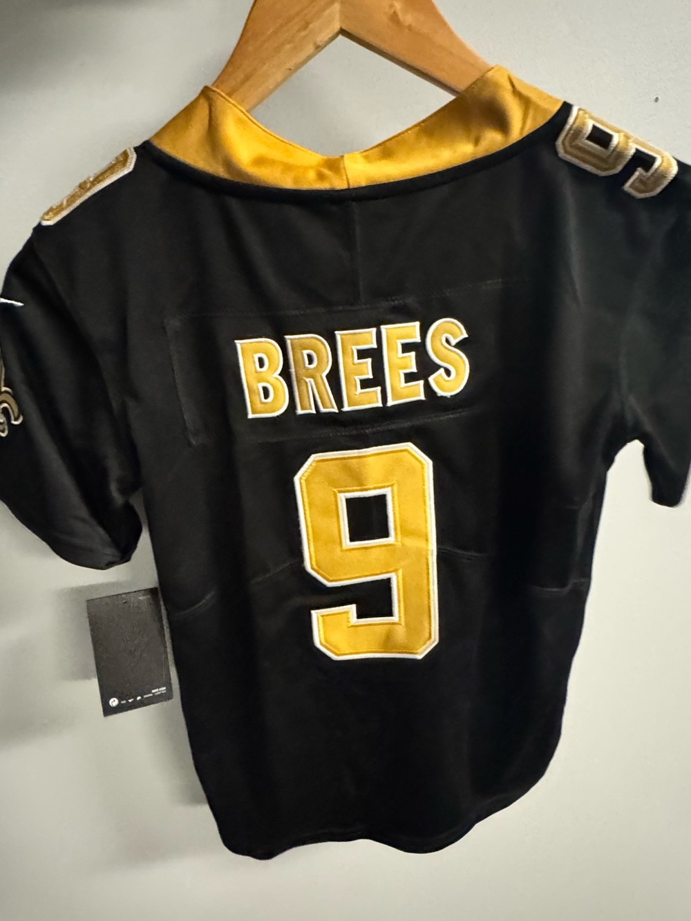 Youth Black & Gold 'Brees 9' Football Jersey